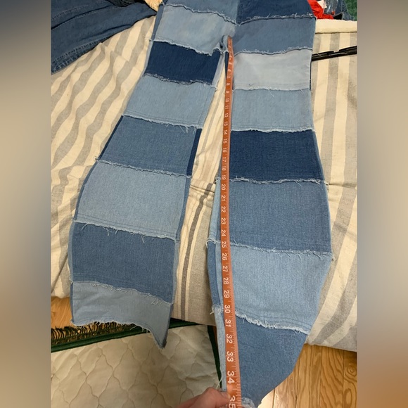 Bell Bottom Patchwork Jeans - Picture 7 of 8